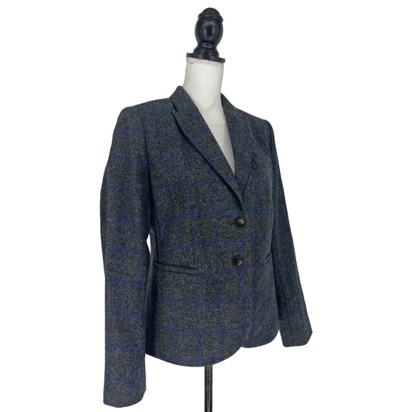 Boden British Tweed by Moon Wool Blazer in Charcoal Windowpane - Picture 8 of 16